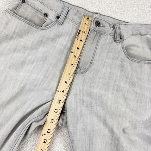 Gap Straight Fit Jeans Men's Light Grey 5 Pocket Faded Denim Size 35/32 - Picture 10 of 15
